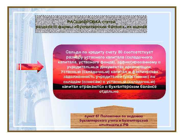 РАСШИФРОВКА статей раздела III формы «Бухгалтерский баланс» , их оценка Сальдо по кредиту счету