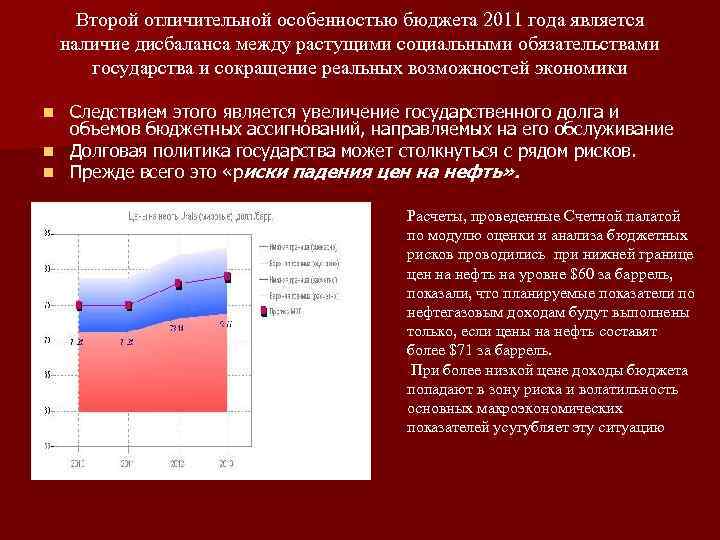 Второй отличительной особенностью бюджета 2011 года является наличие дисбаланса между растущими социальными обязательствами государства
