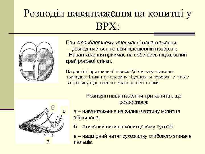 Розподіл навантаження на копитці у ВРХ: При стандартному утриманні навантаження: - розподіляється по всій