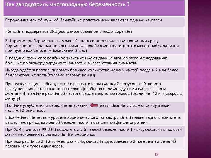 Как заподозрить многоплодную беременность ? Беременная или её муж, её ближайшие родственники являются одними