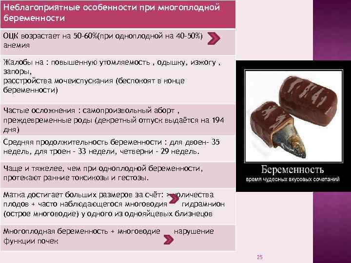 Неблагоприятные особенности при многоплодной беременности ОЦК возрастает на 50 -60%(при одноплодной на 40 -50%)