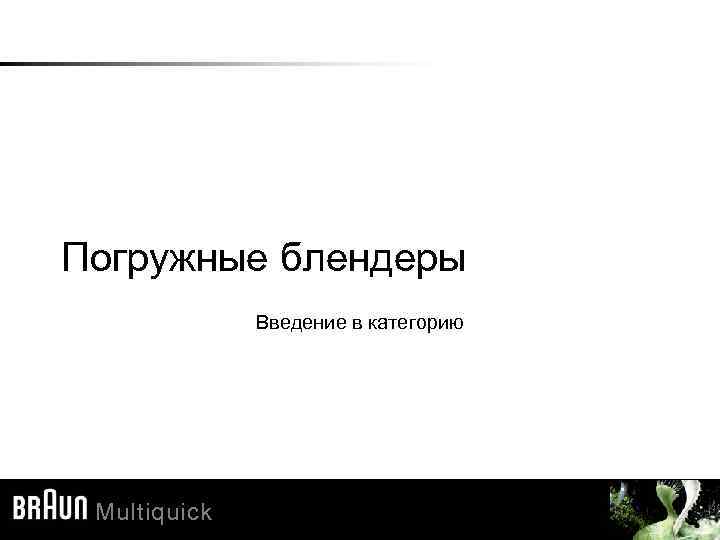 Погружные блендеры Введение в категорию Multiquick 