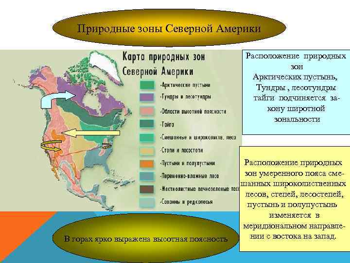 Карта природной зоны северной америки