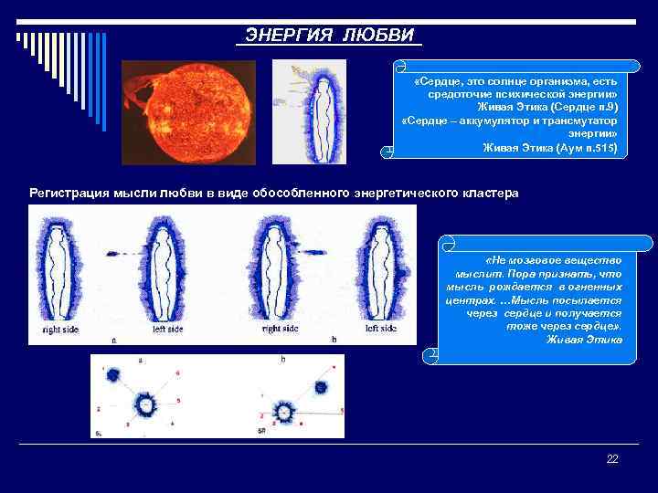 ЭНЕРГИЯ ЛЮБВИ «Сердце, это солнце организма, есть средоточие психической энергии» Живая Этика (Сердце п.