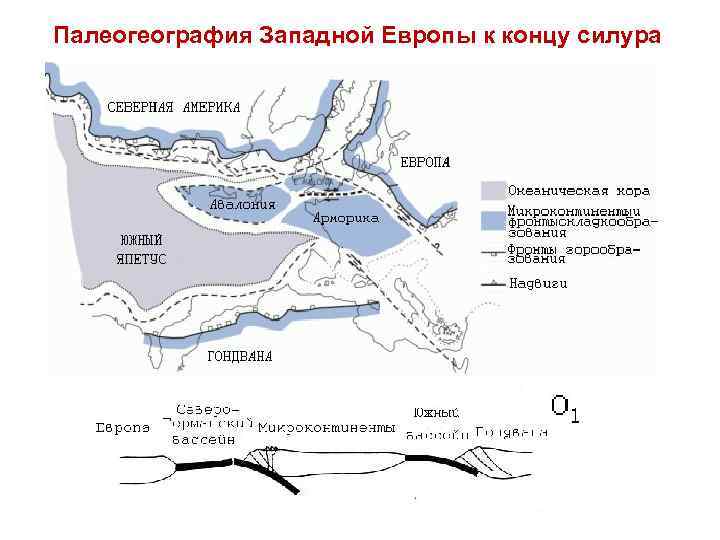 Палеогеография Западной Европы к концу силура 