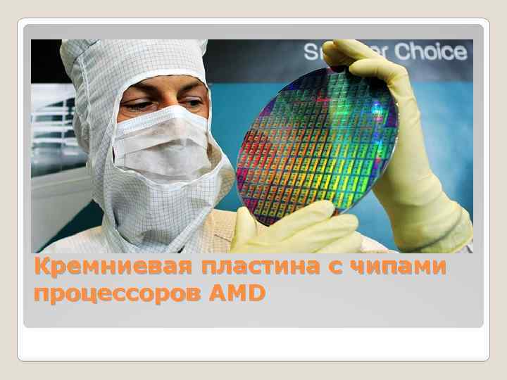 Кремниевая пластина с чипами процессоров AMD 