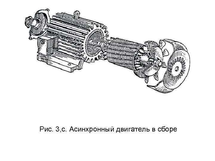 Рис. 3, с. Асинхронный двигатель в сборе 