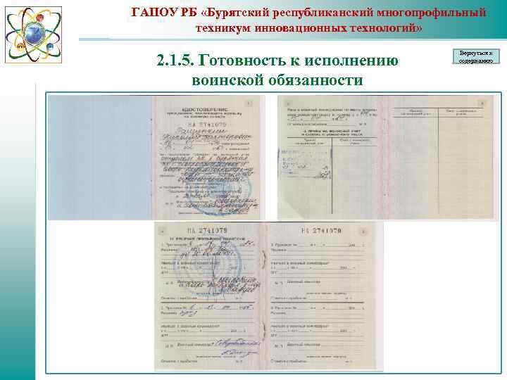 ГАПОУ РБ «Бурятский республиканский многопрофильный техникум инновационных технологий» 2. 1. 5. Готовность к исполнению