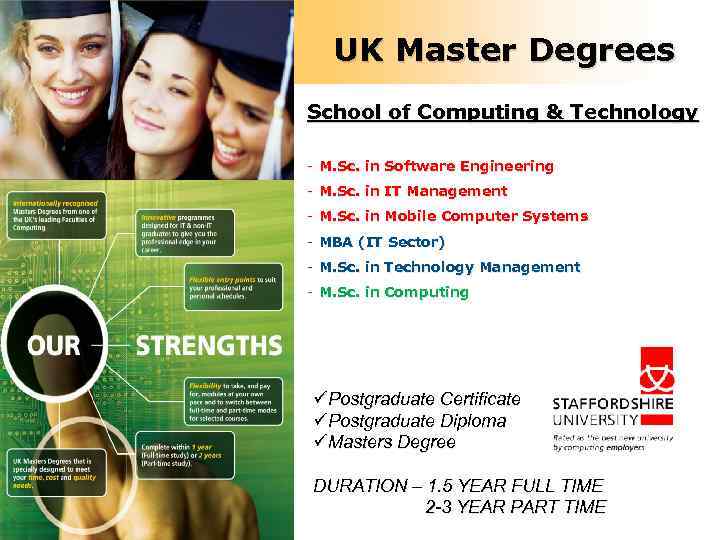 UK Master Degrees School of Computing & Technology - M. Sc. in Software Engineering