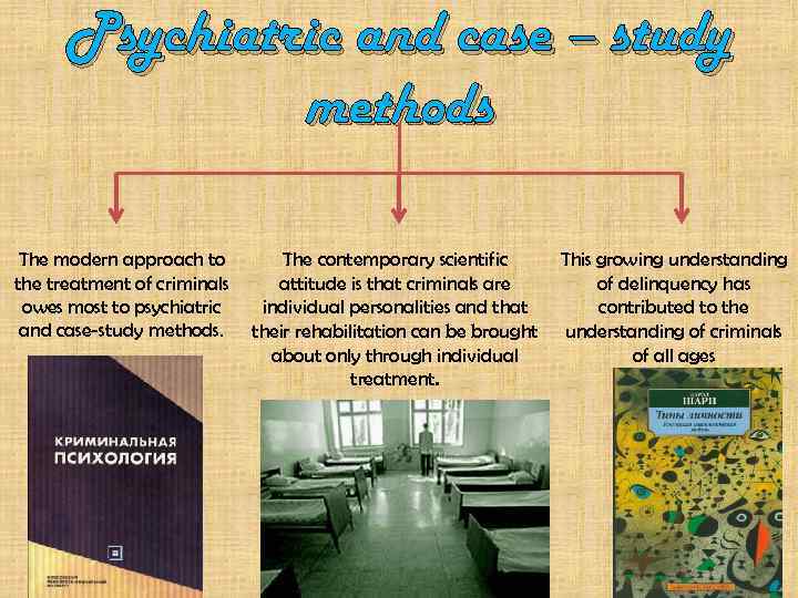 Psychiatric and case – study methods The modern approach to the treatment of criminals