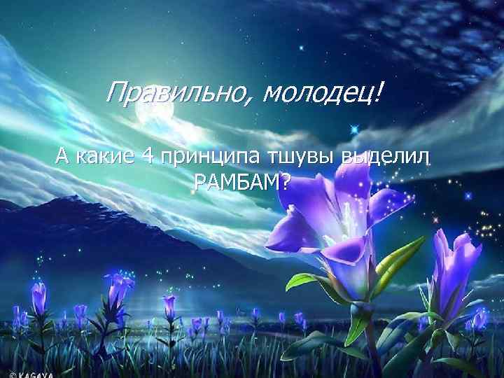 Правильно, молодец! А какие 4 принципа тшувы выделил РАМБАМ? 