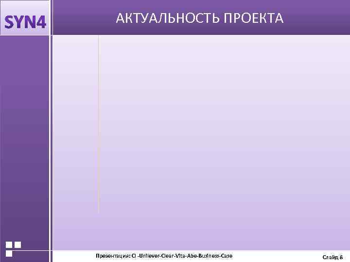 АКТУАЛЬНОСТЬ ПРОЕКТА Бюджет промо кампании Промо в печатных СМИ Промо Презентация: Cl -Unilever-Clear-Vita-Abe-Business-Case Слайд