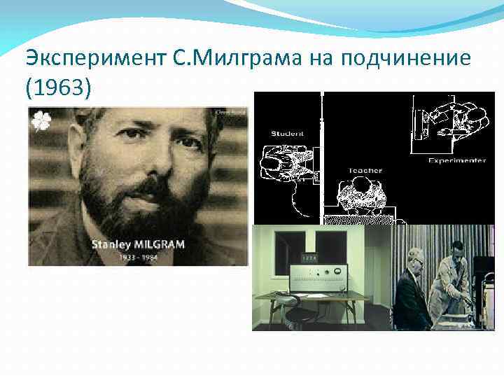 Эксперимент С. Милграма на подчинение (1963) 