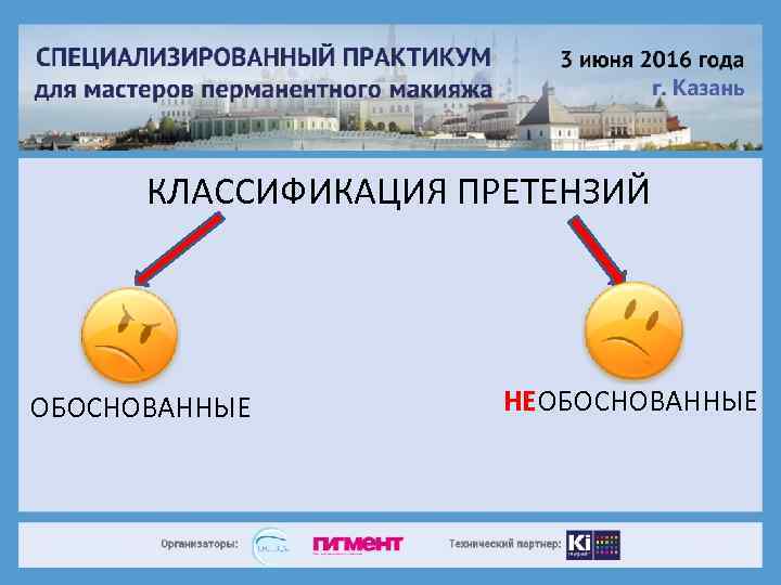 КЛАССИФИКАЦИЯ ПРЕТЕНЗИЙ ОБОСНОВАННЫЕ НЕОБОСНОВАННЫЕ 