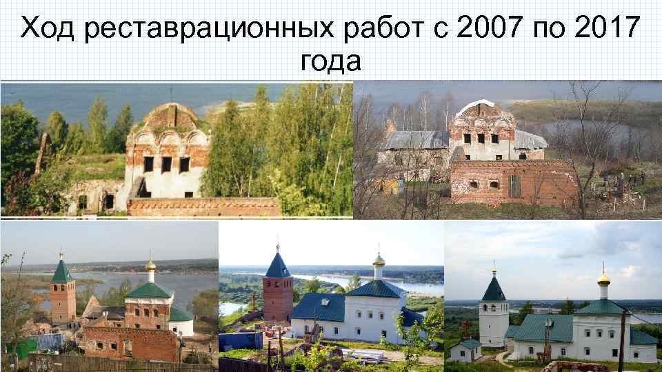Ход реставрационных работ с 2007 по 2017 года 