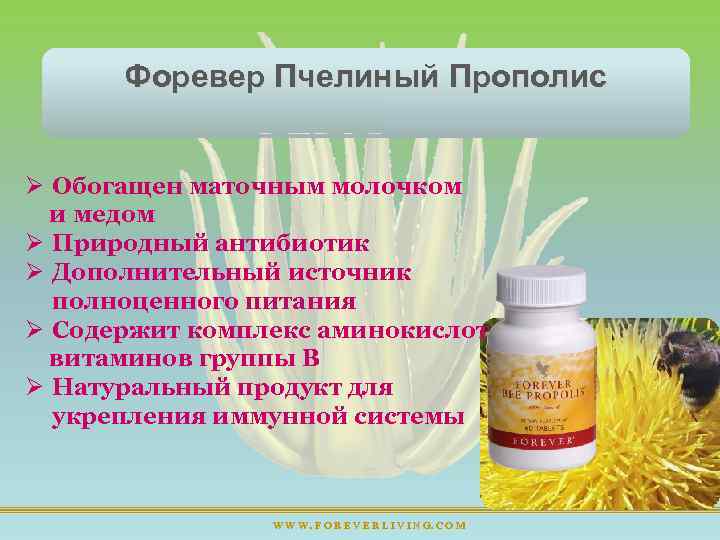 Форевер Пчелиный Прополис Ø Обогащен маточным молочком и медом Ø Природный антибиотик Ø Дополнительный