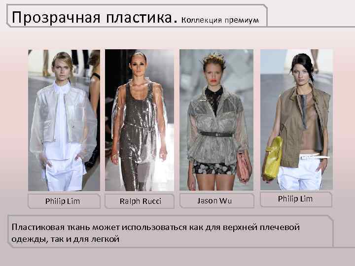 Прозрачная пластика. Коллекция премиум Philip Lim Ralph Rucci Jason Wu Philip Lim Пластиковая ткань