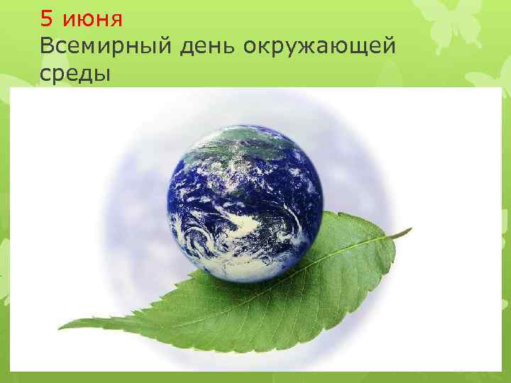 5 июня Всемирный день окружающей среды 