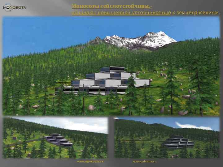Моносоты сейсмоустойчивы, обладают повышенной устойчивостью к землетрясениям. www. monosota. ru www. plazna. ru 