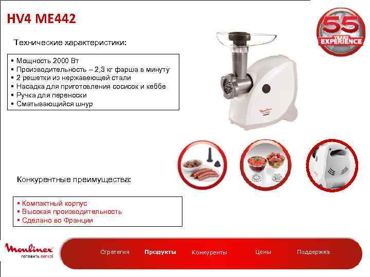 HV 4 ME 442 Технические характеристики: § Мощность 2000 Вт § Производительность – 2,