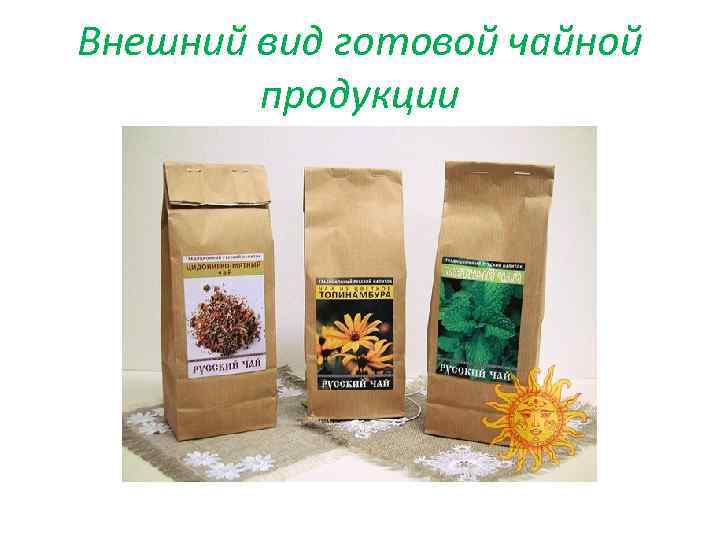Внешний вид готовой чайной продукции 