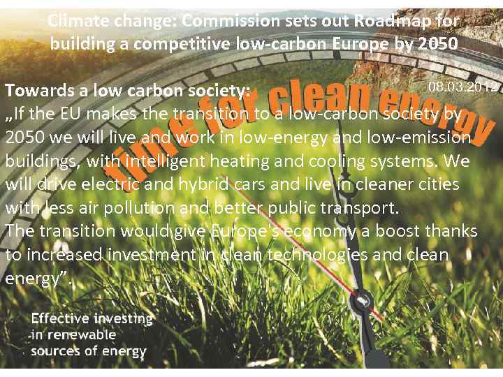 Climate change: Commission sets out Roadmap for building a competitive low-carbon Europe by 2050