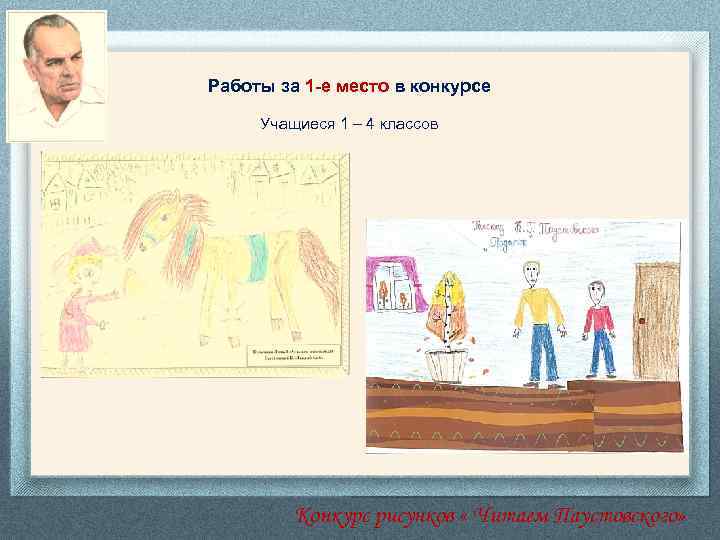 Работы за 1 -е место в конкурсе Учащиеся 1 – 4 классов Конкурс рисунков