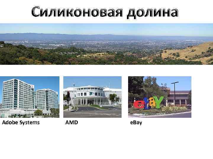 Силиконовая долина Adobe Systems AMD e. Bay 