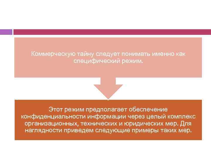 Коммерческую тайну следует понимать именно как специфический режим. Этот режим предполагает обеспечение конфиденциальности информации