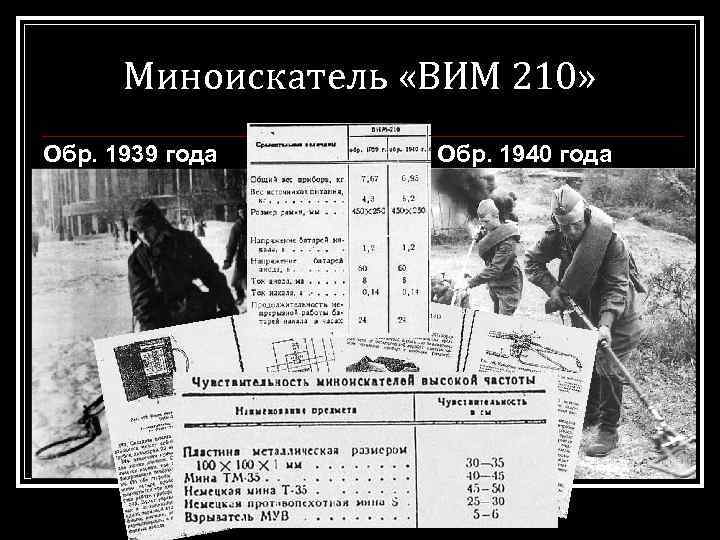 Миноискатель «ВИМ 210» Обр. 1939 года Обр. 1940 года 
