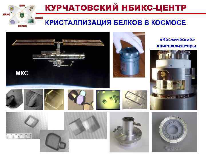 КУРЧАТОВСКИЙ НБИКС-ЦЕНТР КРИСТАЛЛИЗАЦИЯ БЕЛКОВ В КОСМОСЕ «Космические» кристаллизаторы МКС 