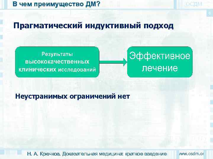 В чем преимущество ДМ? ОСДМ 6 Прагматический индуктивный подход Неустранимых ограничений нет Н. А.