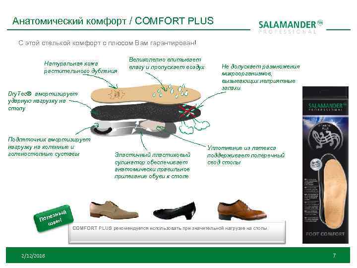 Анатомический комфорт / COMFORT PLUS С этой стелькой комфорт с плюсом Вам гарантирован! Натуральнaя