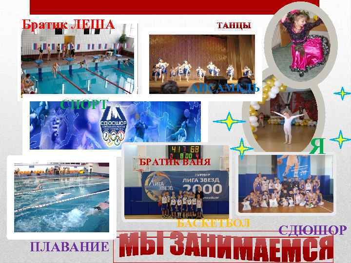 Братик ЛЕША АНСАМБЛЬ СПОРТ БРАТИК ВАНЯ БАСКЕТБОЛ ПЛАВАНИЕ Я СДЮШОР 