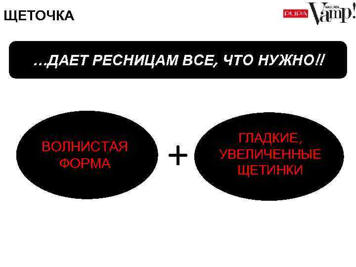 ЩЕТОЧКА …ДАЕТ РЕСНИЦАМ ВСЕ, ЧТО НУЖНО!! ВОЛНИСТАЯ ФОРМА + ГЛАДКИЕ, УВЕЛИЧЕННЫЕ ЩЕТИНКИ 