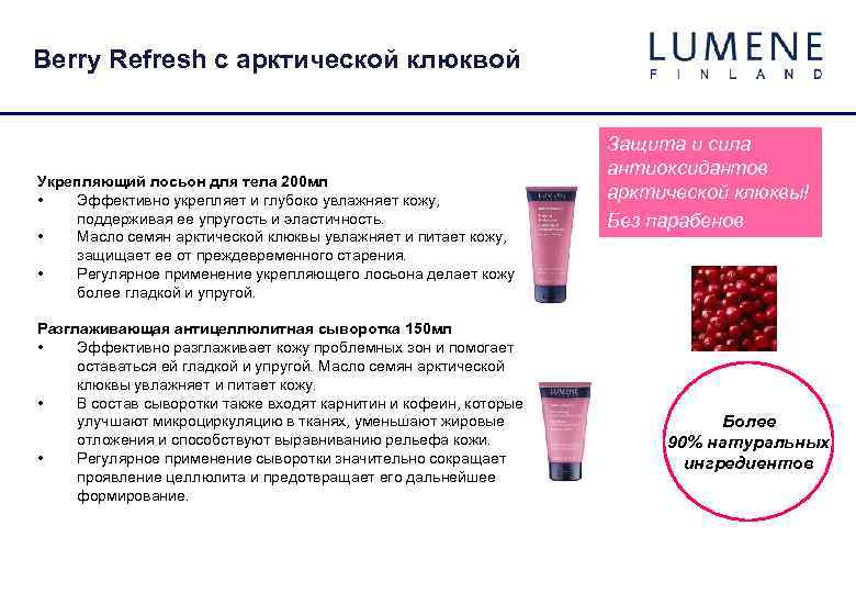 Berry Refresh с арктической клюквой Укрепляющий лосьон для тела 200 мл • Эффективно укрепляет