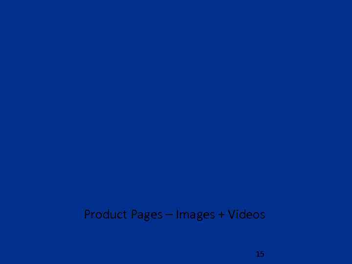 Product Pages – Images + Videos 15 