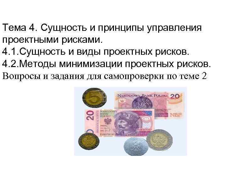 Тема 4. Сущность и принципы управления проектными рисками. 4. 1. Сущность и виды проектных