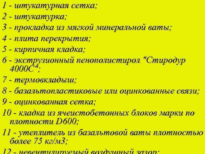 1 - штукатурная сетка; 2 - штукатурка; 3 - прокладка из мягкой минеральной ваты;