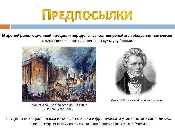 Мировой революционный процесс и передовая западноевропейская общественная мысль оказывали сильное влияние и на культуру