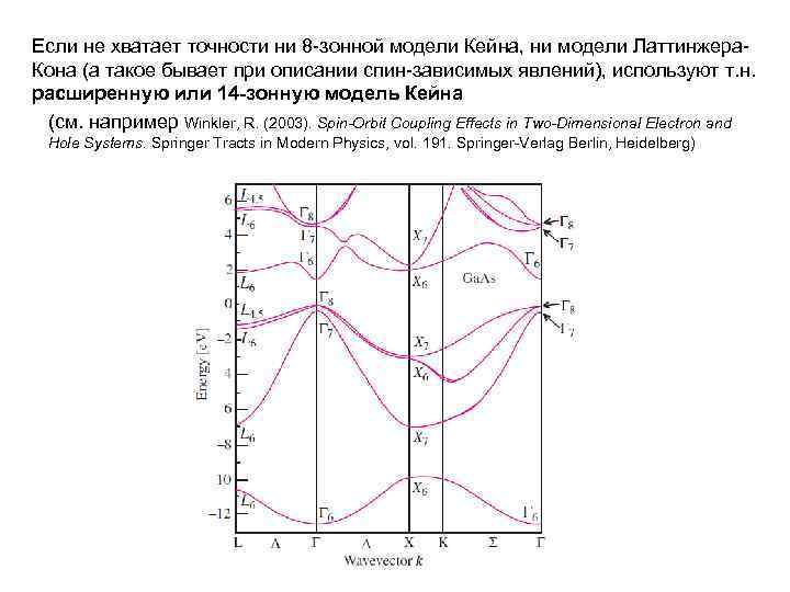 Если не хватает точности ни 8 -зонной модели Кейна, ни модели Латтинжера. Кона (а