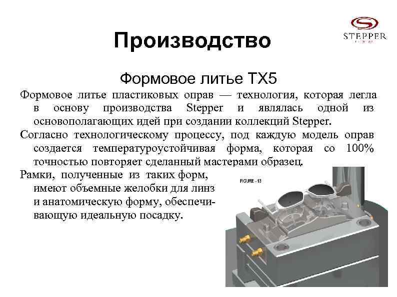 Производство Формовое литье ТХ 5 Формовое литье пластиковых оправ — технология, которая легла в