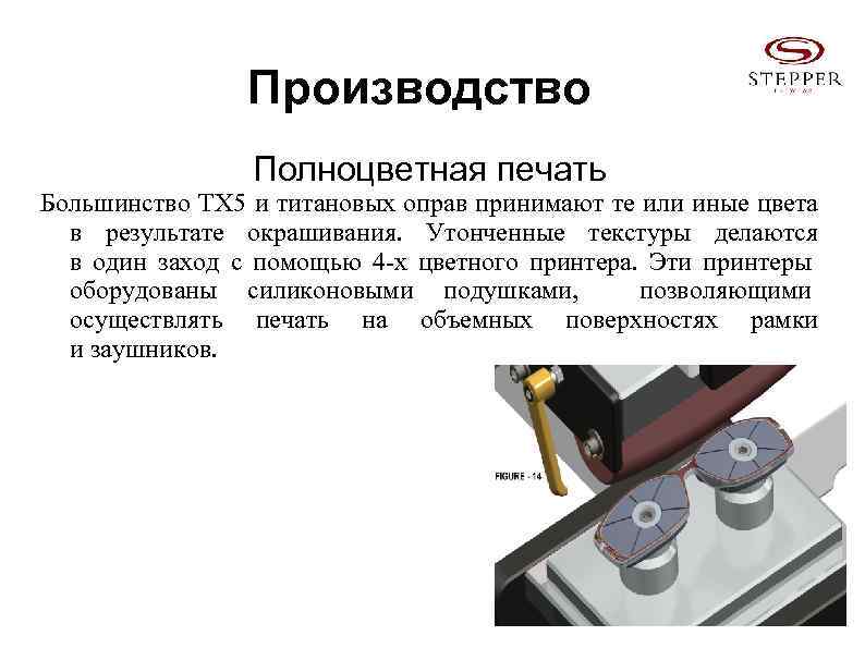 Производство Полноцветная печать Большинство TX 5 и титановых оправ принимают те или иные цвета