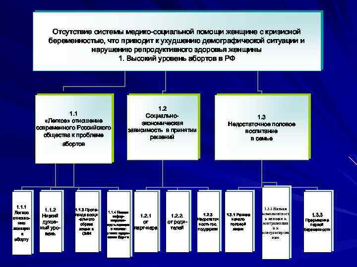 Отсутствие системы медико-социальной помощи женщине с кризисной беременностью, что приводит к ухудшению демографической ситуации