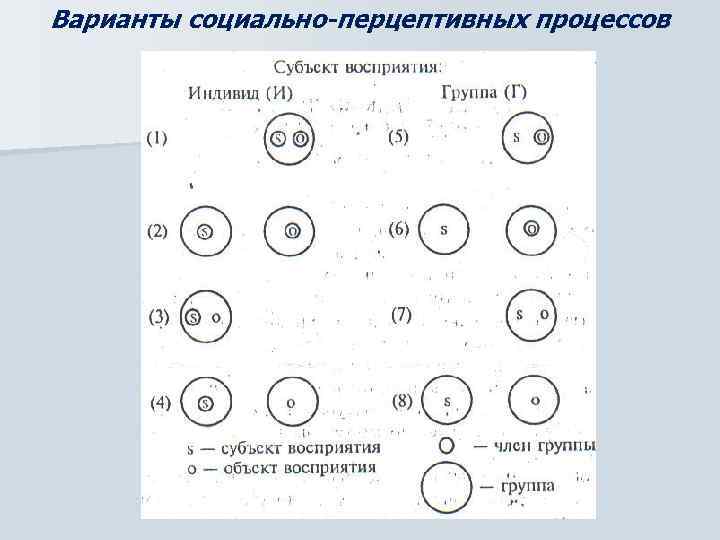 Варианты социально-перцептивных процессов 