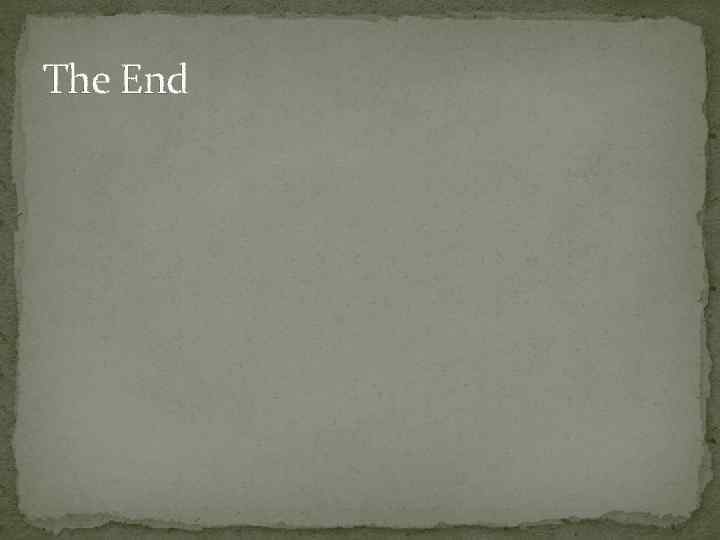 The End 