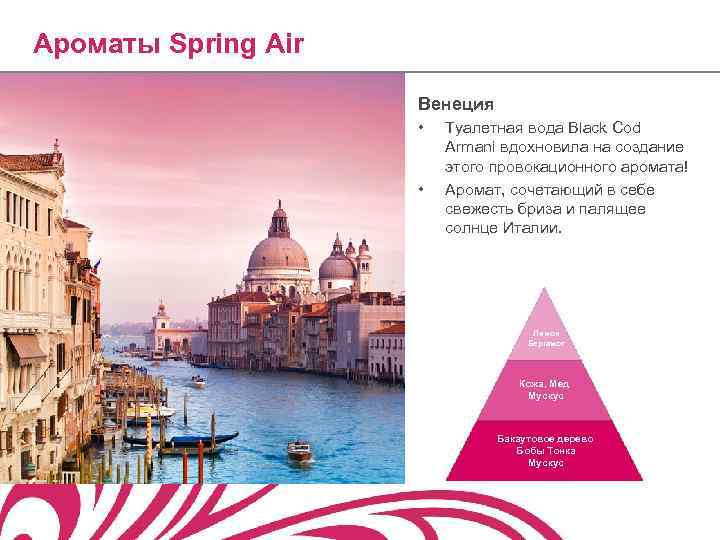 Ароматы Spring Air Венеция • • Туалетная вода Black Cod Armani вдохновила на создание