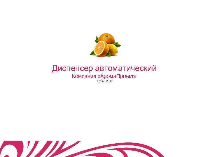Диспенсер автоматический Компания «Арома. Проект» Сочи. 2012 