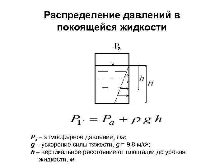 Какие силы действуют в покоящейся жидкости