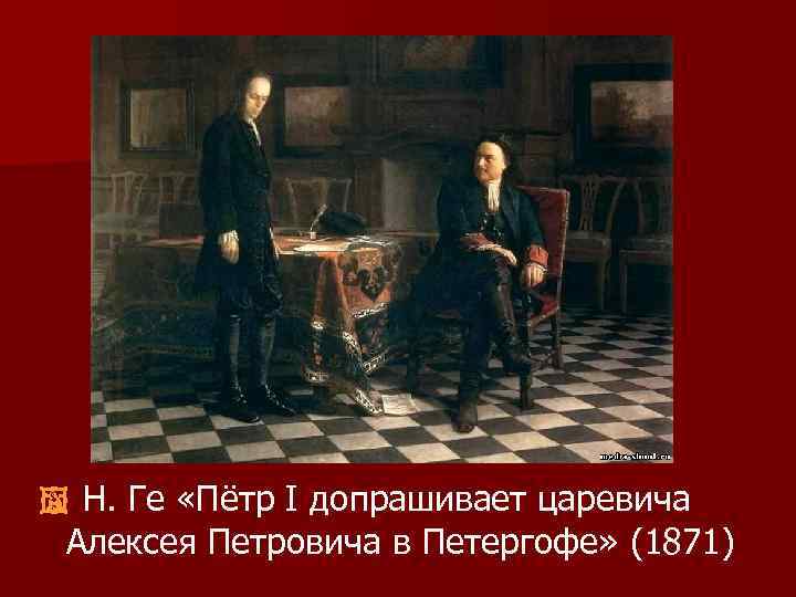 Описание картины петр 1 допрашивает царевича алексея петровича в петергофе обществознание 6 класс